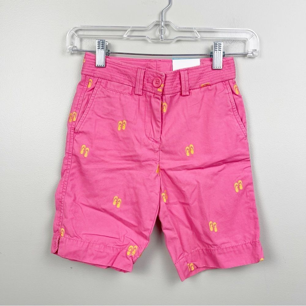 NWT CrewCuts Pink Shorts with yellow flip flop accents Size 7